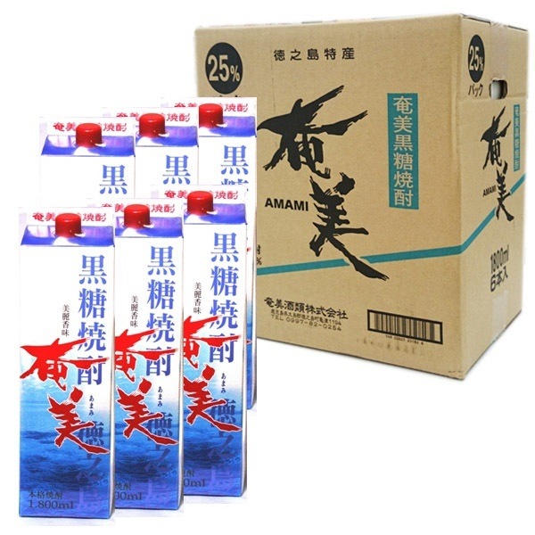 い出のひと時に、とびきりのおしゃれを！ 黒糖焼酎 奄美 1ケース 6本入り 1.8Lパック 25度 セット - flaviogimenis.com.br