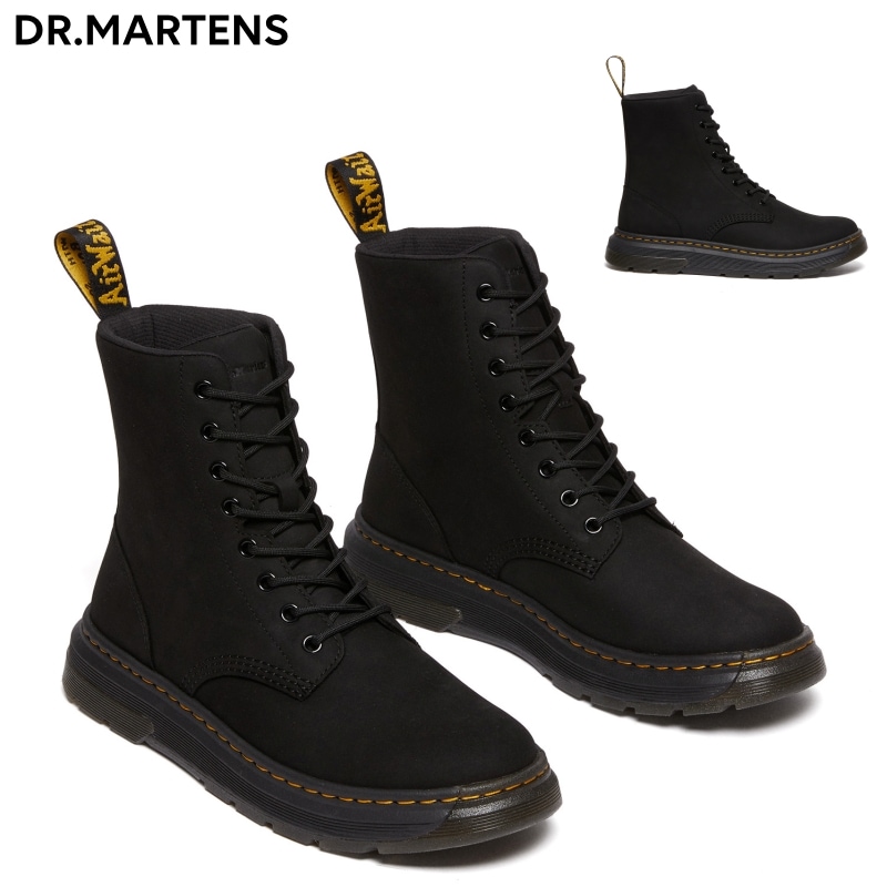 [DR.MARTENS] ドクターマーチン CREWSON 8 ホール ブーツ Buffbuck BLACK