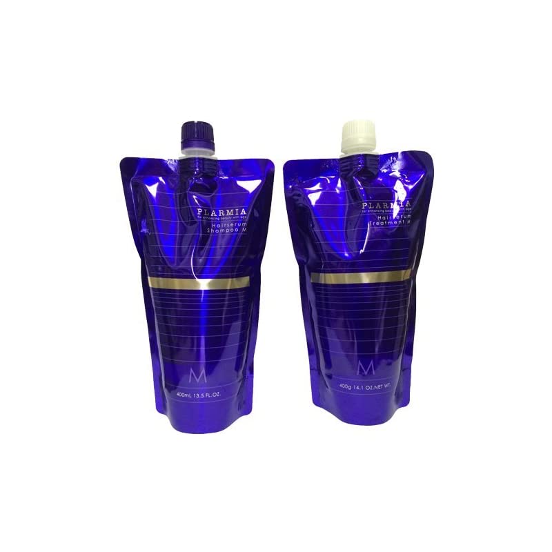 【即納】ミルボン MILBON プラーミア ヘアセラム シャンプーM＆トリートメントM 各400mL レフィルセット