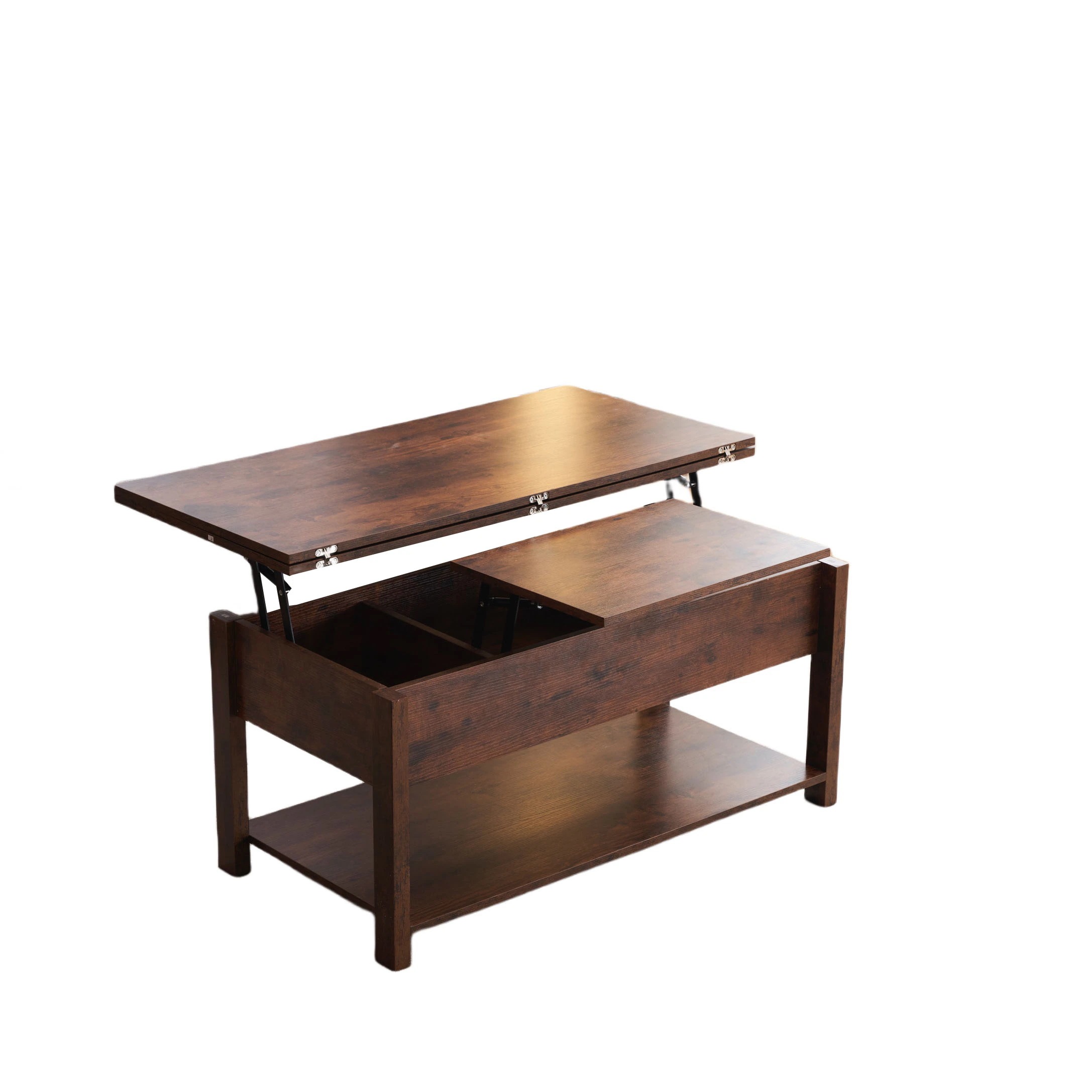 【国内発送Ｍ】240ローテーブル 収納付き センターテーブル 天板昇降式 天板2倍展開可能 大容量 簡単開閉 昇降式 収納テーブル おしゃ