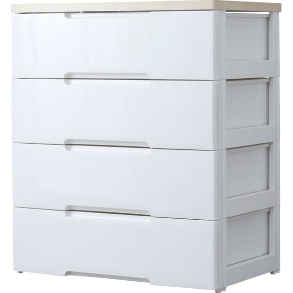 HG-804 ホワイト/ペアー [ウッドトップチェスト 4段 幅80.5cm 完成品] メーカー直送