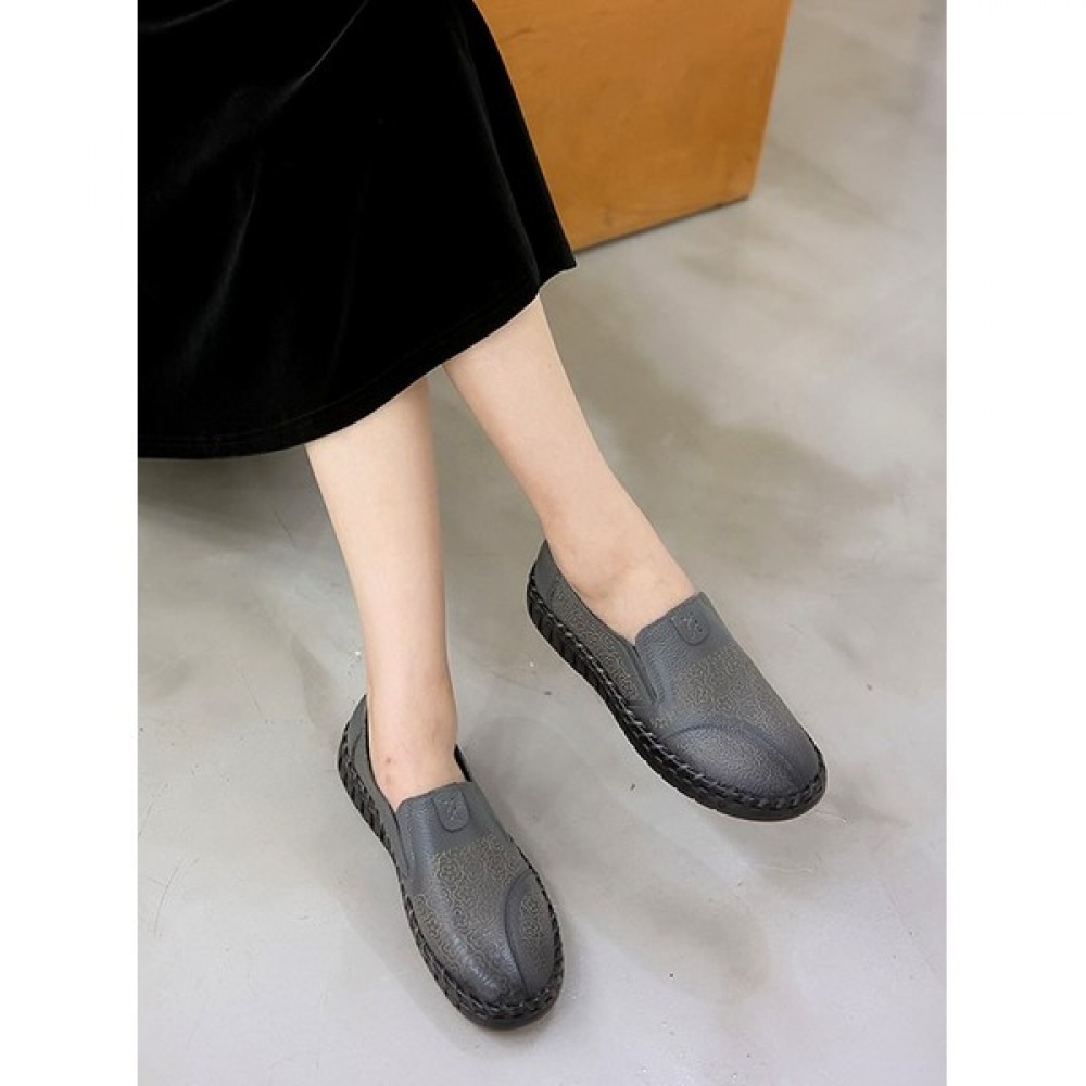 (Ninaspari) 切開ステッチレザーローファー