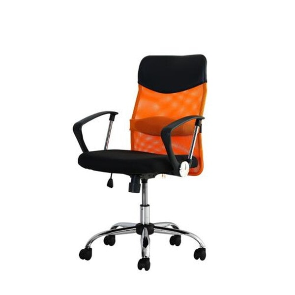 Netforce SSP-MA-W-OR オレンジ S-shape(エスシェイプ) オフィスチェア ミドルバック 固定肘 メーカー直送