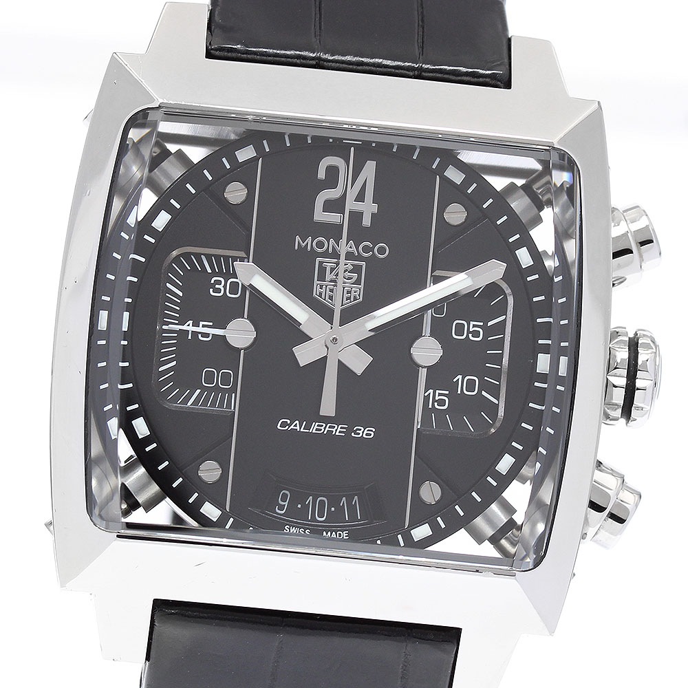 タグホイヤー TAG HEUER CAL5113 モナコ24 キャリバー36 デイト クロノグラフ 自動巻き メンズ 箱・保証書付き_890886【中古】