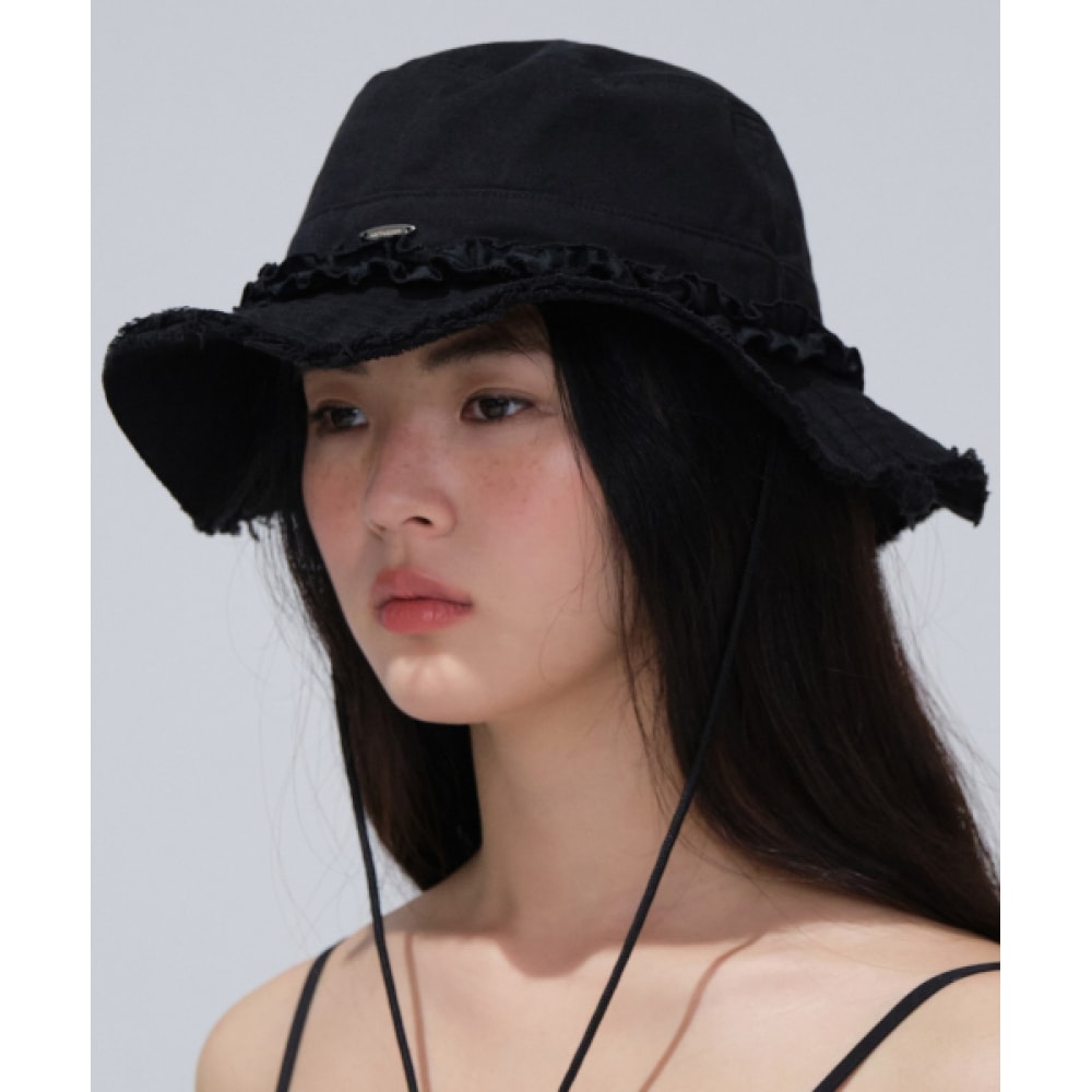 COVERNAT WOMAN クローバーハートグランジバケットハットブラック