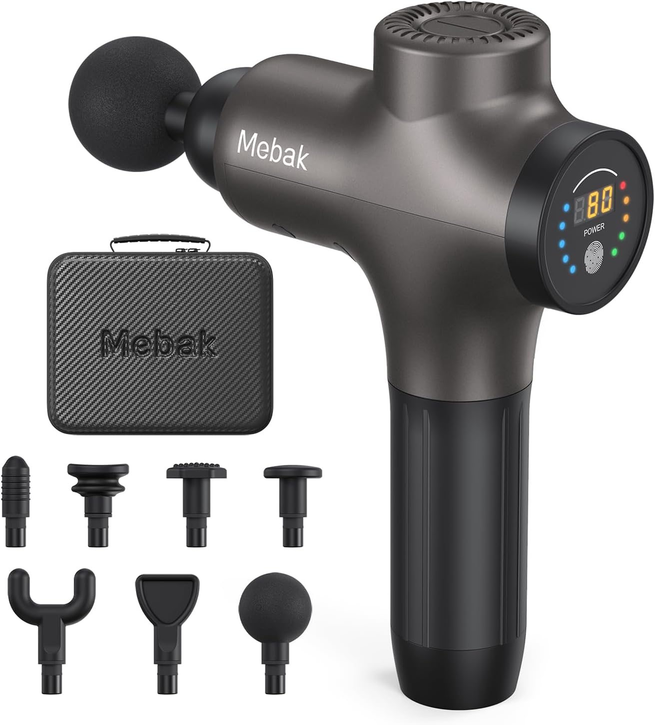 Mebak 3 筋膜リリースガン 2025モデル強力 12mm振幅 革新的な圧力センサー 振動レベル5段階 人気 7種類のアタッチメント ハイパワーモーター Type-C充電 プレゼント 新年ギフト最