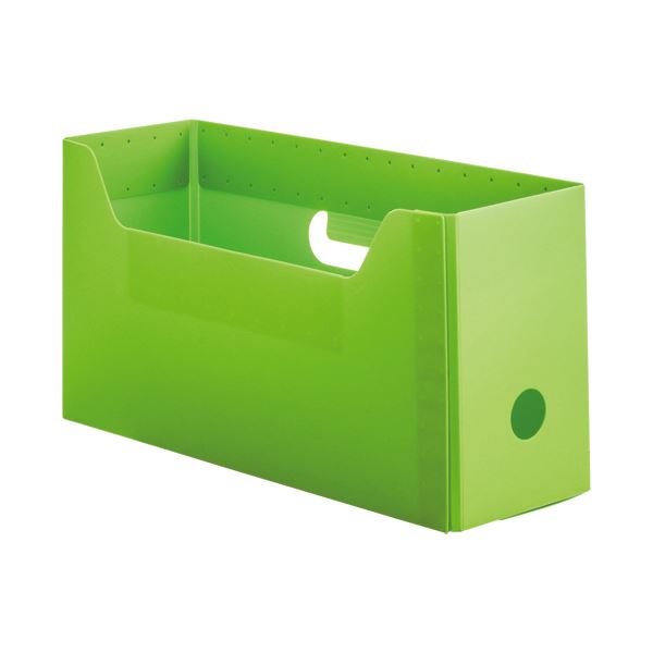 【お得】 （まとめ）TANOSEE PP製ボックスファイル（組み立て式）A4ヨコ 1個20セット グリーン ショートサイズ 収納用品