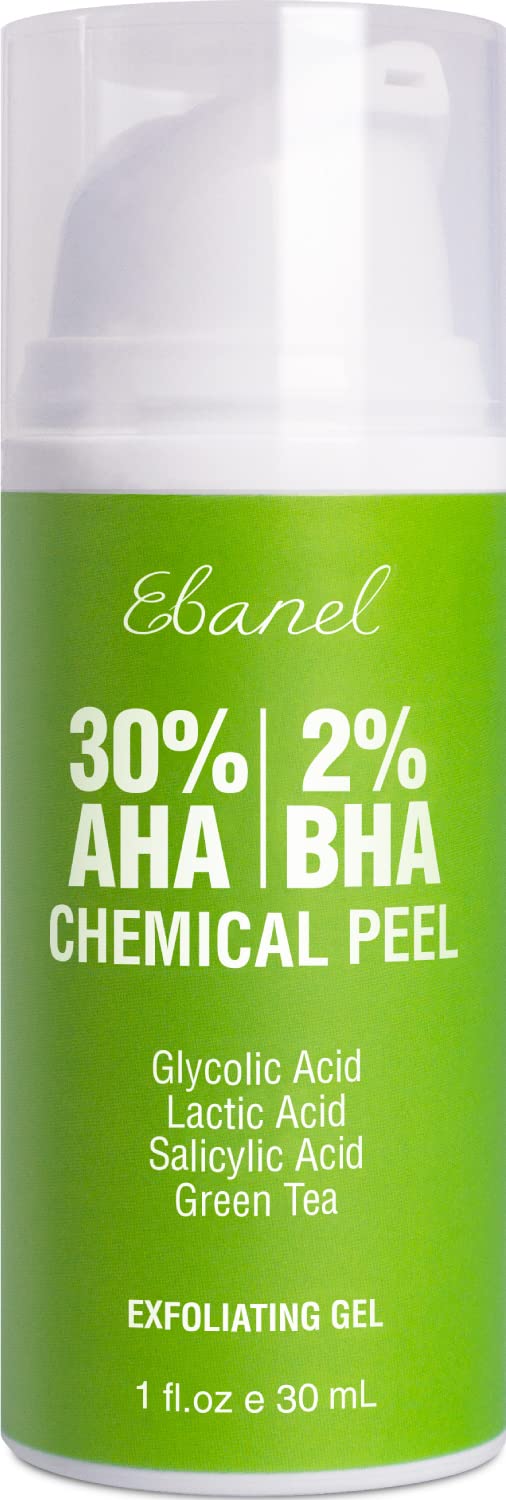エバネル30%AHA2%BHAケミカルピール剥離剤ジェルグリコール酸サリチル酸乳酸緑茶カモ
