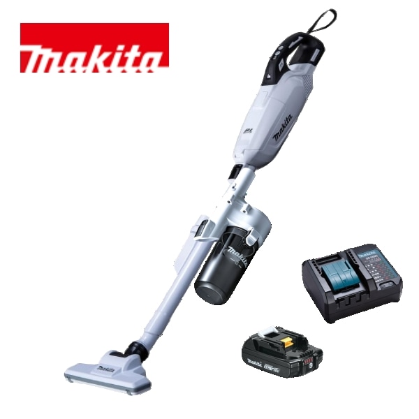 当店だけ！バッテリー充電器も1年保証! マキタ コードレス掃除機 18V 紙パック式 白 CL285FDZW+ ショートサイクロン + 軽量バッテリー + コンパクト充電器 充電式 クリーナー