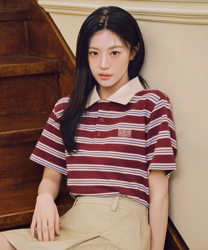 SMALL CLASSIC LOGO PK COLLAR TEE ストライプ