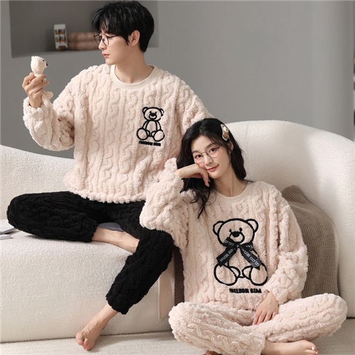 2025春新商品ペア パジャマ 冬 モコモコ カップル ペア ルームウェア セット 長袖 ペアパジャマ モコモコ メンズ ペアパジャマ カップル 秋冬 結婚祝い プレゼント ペアパジャマ カップル 冬