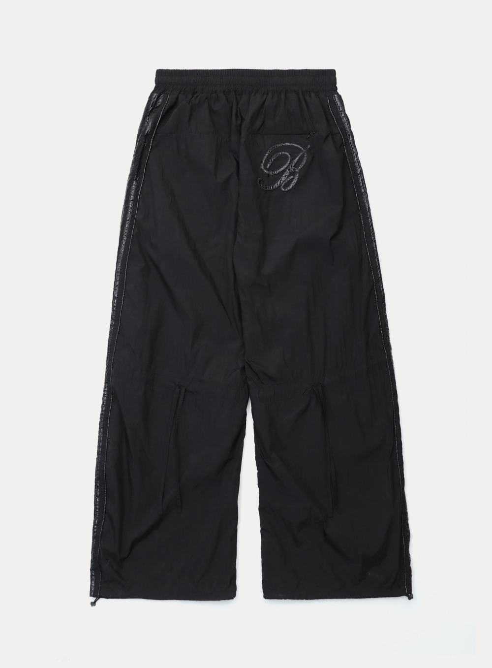 【BADBLOOD】 DARK BILLY NYLON CURVED TRACK PANTS : BLACK