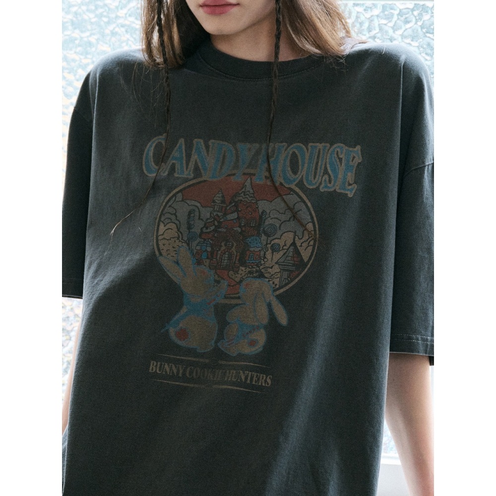 CPGN キャンディハウスピグメントショートスリーブ T シャツスモークブラック