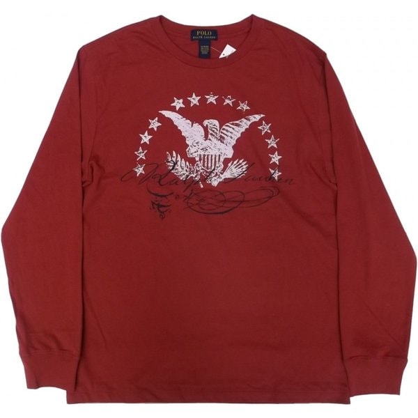 ボーイズサイズ 長袖 プリント Tシャツ レッド boys PR2-174