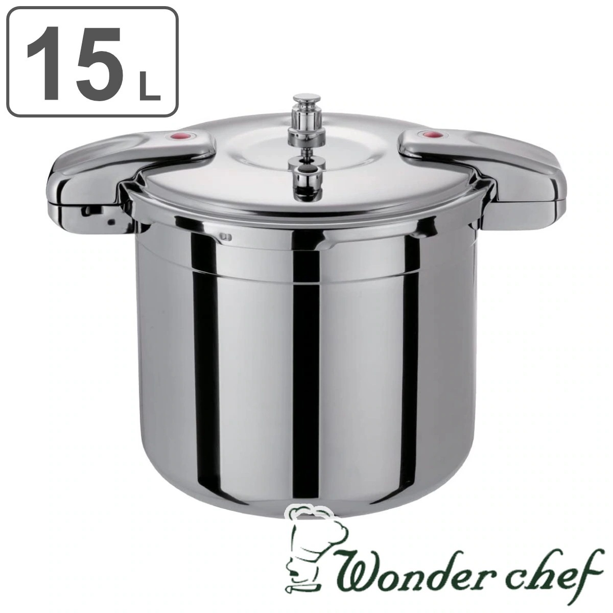 ワンダーシェフ 圧力鍋 15L IH対応 プロ ビッグサイズ 業務用 Wonder chef ガス火対応 両手圧力鍋 業務用 プロ用 全面三層構造 両手鍋 厨房 低コスト化 省エネ 時短