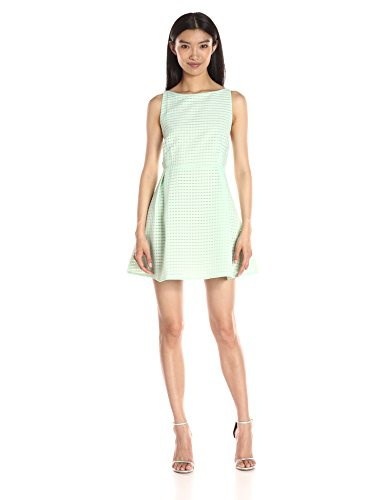 Lucca Couture Womens Striped Organza Fit and Flare Dress, Mint, Small Lucca Couture Womens Striped Organza Fit and Flare Dress, Mint, Small