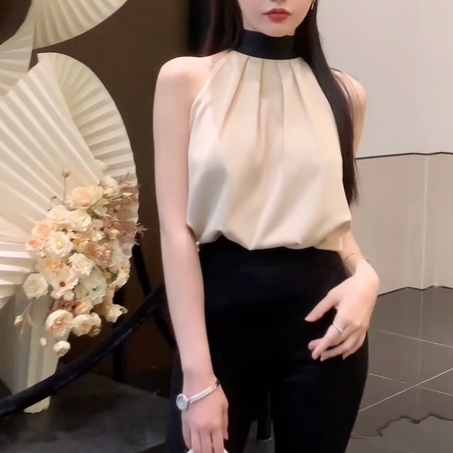 セットアップ レディース ホルターネック 選べるボトム きれいめ 個性的 春服 夏服 秋服 冬服 ノースリーブ ホルターネック モテ 流行 トレンド 高見え 涼しい モノトーン S M L かわいい 7,879円