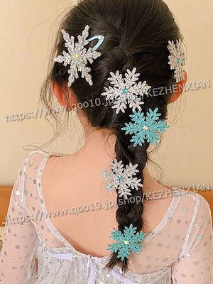 6個セット 雪花 雪の結晶 ヘアクリップ ヘアクリップ ヘアアクセサリー キラキラ 可愛い アクセサリー 子供アクセサリー