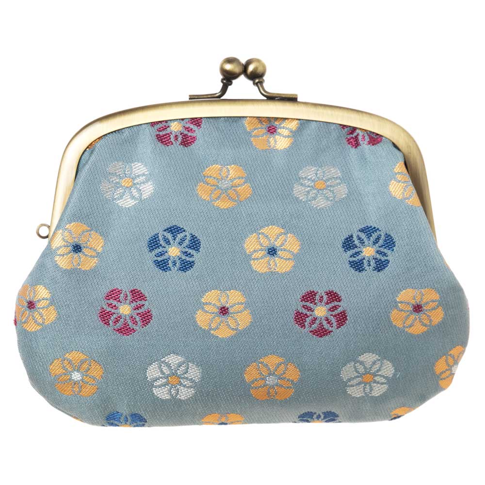 京都あらいそ　親子がま口財布　144 撫子金襴　中身を小分けして収納　優美な和柄　西陣織名物裂　京都府の織物・和装小物