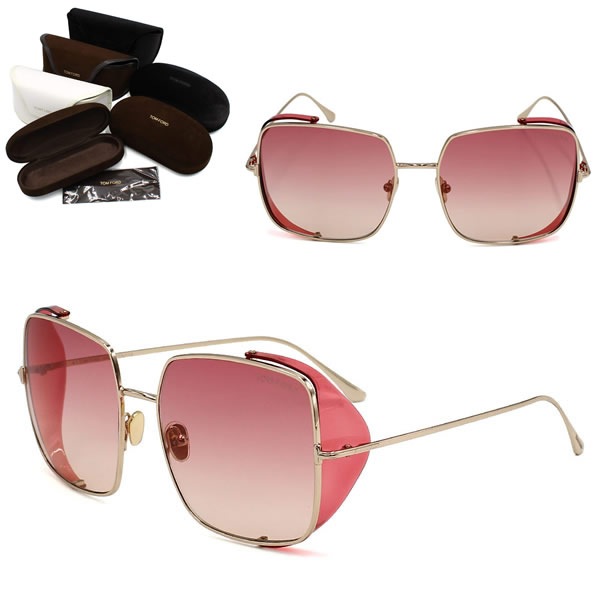 サングラス FT0901/S 28T 60 TF0901 ゴールド ピンクグラデーション ノーズパット サイドシールド レディース 27,495円