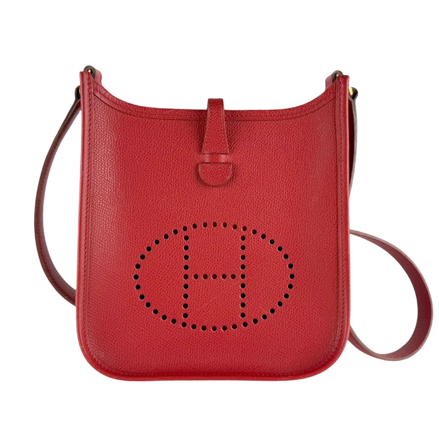 エルメス HERMES ショルダーバッグ エヴリンTPM ヴォーエプソン レッド レディース z10022