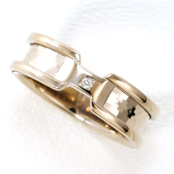 K14 14金 WG リング 指輪 12号 ダイヤ 0.01 0.01 ジュエリー 中古