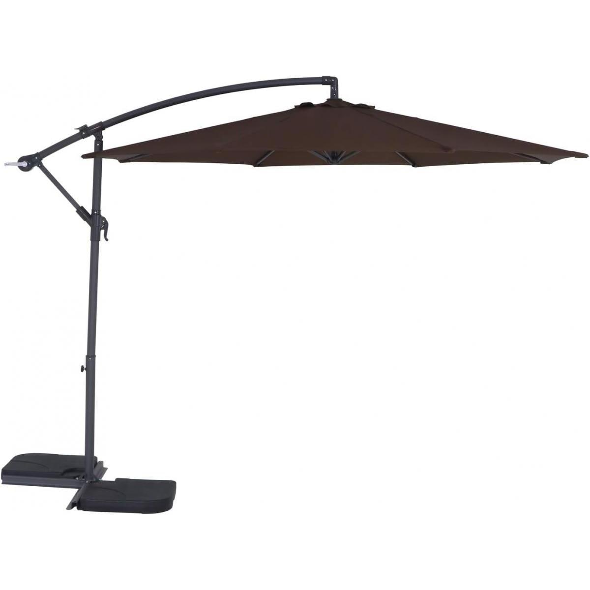 【I】不二貿易 ガーデン パラソル ハンギングパラソル ブラウン パラソルのみ セイフティーロック付 幅300×奥行348×高さ240cm 36998【代引不可/沖縄・離島