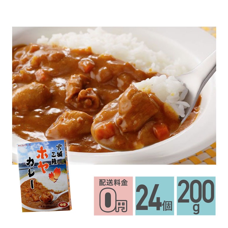 宮城三陸ホヤカレー 中辛 200g 24箱セット レトルトカレー スパイス ホヤ ほや 魚介 シーフード