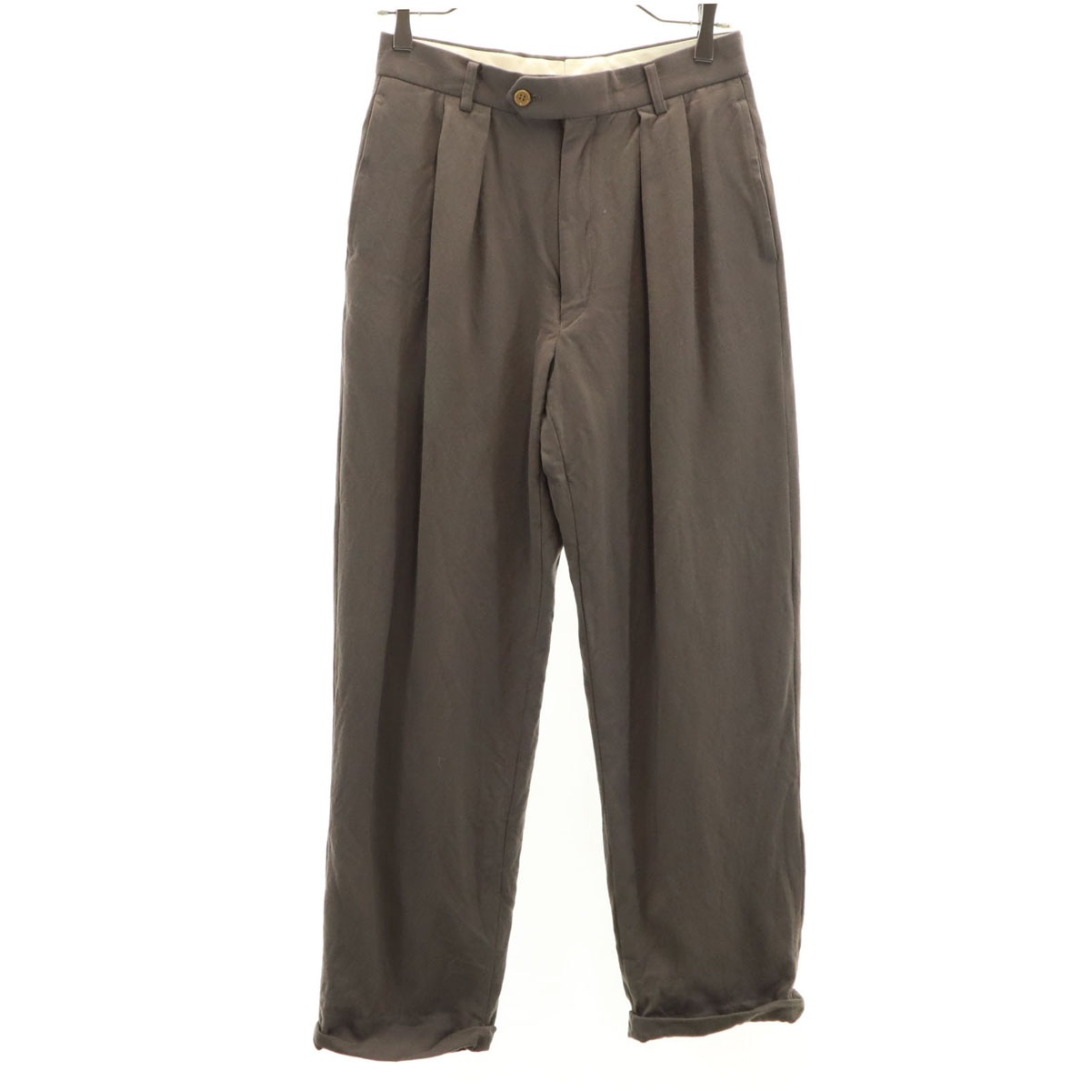 日本製 ロングパンツ 44 ブラウン レディース 古着