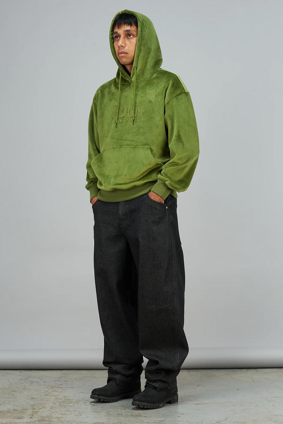 【DIME】 CLASSIC VELOUR HOODIE : CEDAR GREEN