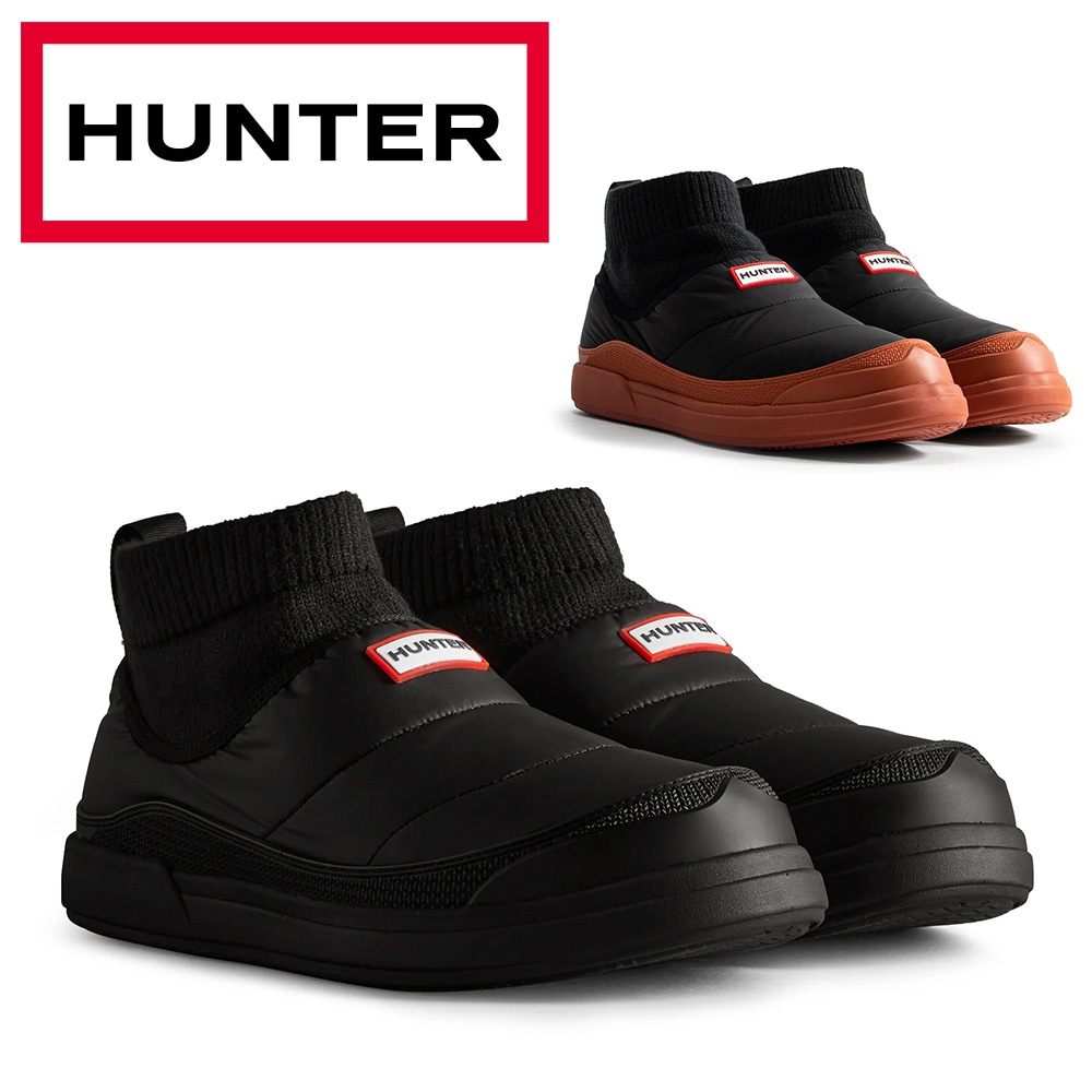 HUNTER スリッポン メンズ イン/アウト インシュレイティド ニッティド カフ スリッパ― ブーツ MFS9002REN ハンター 2025秋冬 M IN/OUT PUFFER KNIT BOO