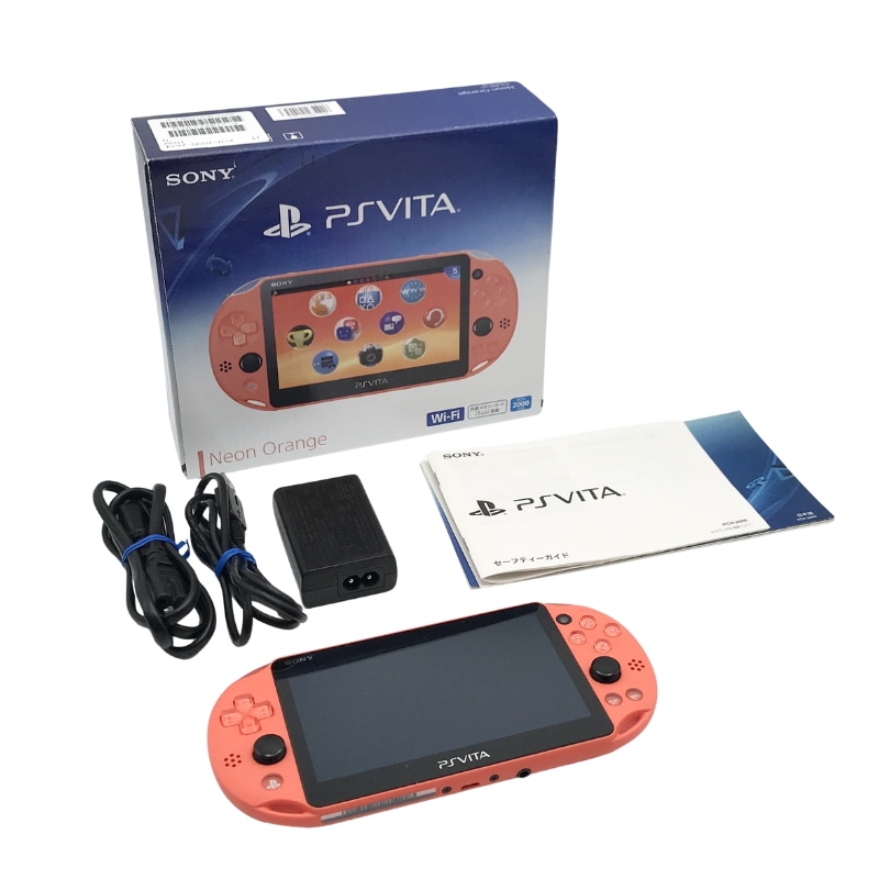 【中古 動作確認済】 PlayStation Vita Wi-Fiモデル メタリック・レッド (PCH-2000ZA26)