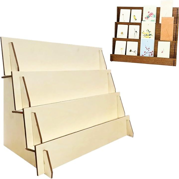 ひな壇 木製ディスプレイ 什器 シェルフ 卓上棚 陳列棚 組み立て簡単 展示什器 展示棚 卓上什器 軽量棚 ショップディスプレイ 工具不要(ホワイト, 40x28x19cm)