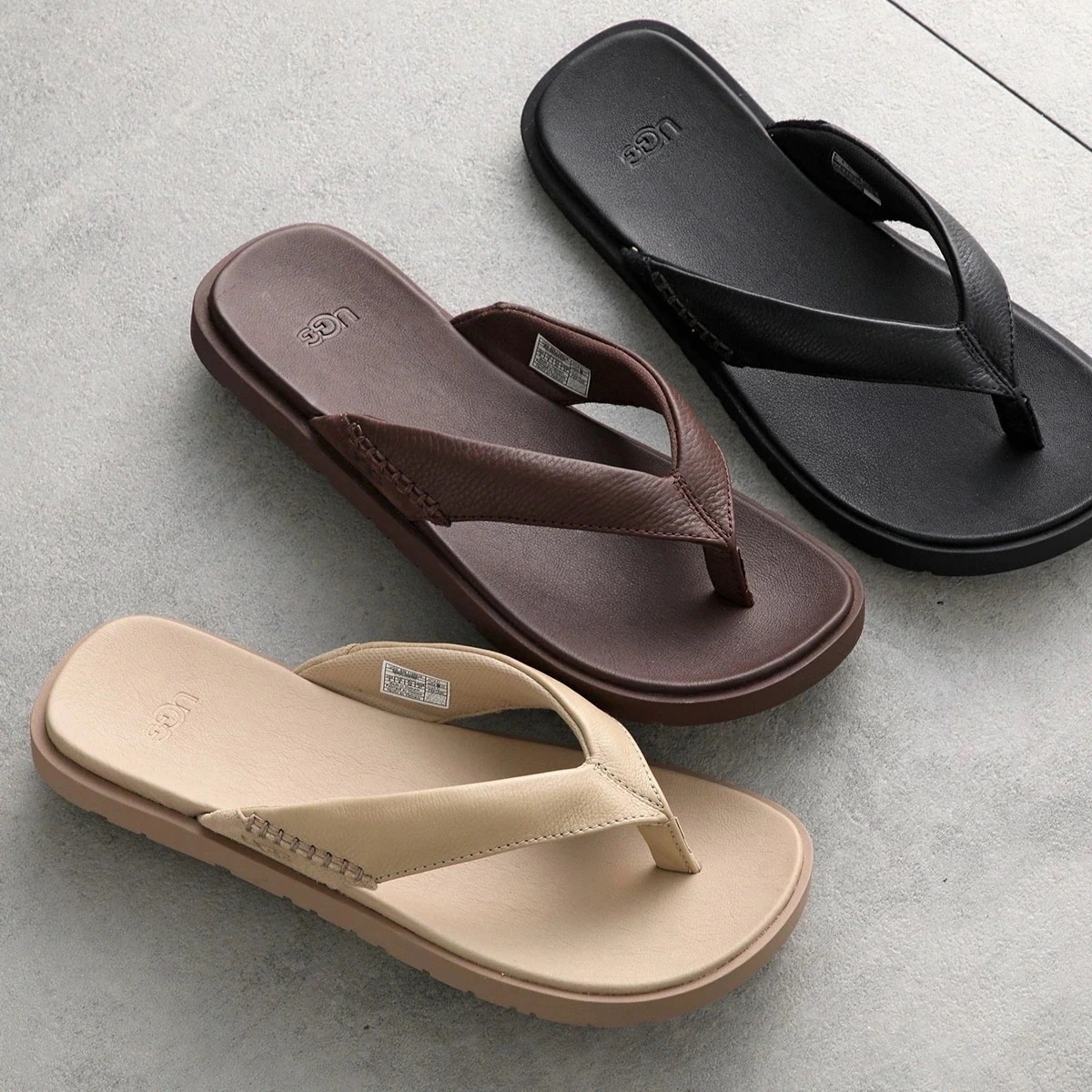 UGG アグ トングサンダル Seaside II Flip シーサイド フリップ 1166610 メンズ レザー ロゴ シューズ 靴 カラー3色