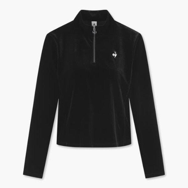 長袖Tシャツ JQS QP422ORLO1-BLK 女性 ベルベット スリムフィット ハーフジップ 長袖Tシャツ / BLACK
