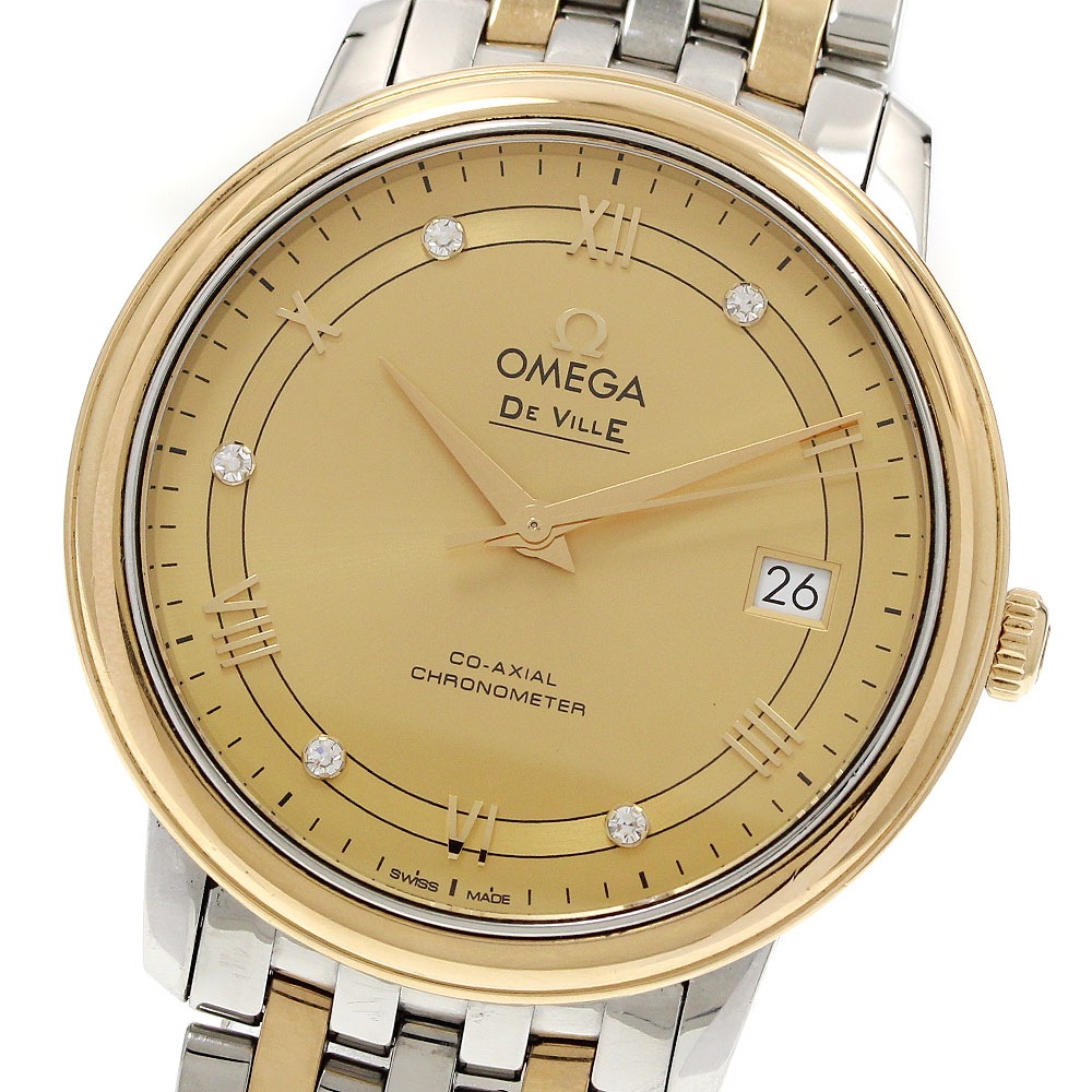 オメガ OMEGA 424.20.37.20.58.002 デビル プレステージ コーアクシャル 5Pダイヤ 自動巻き メンズ 保証書付き_950644【中古】