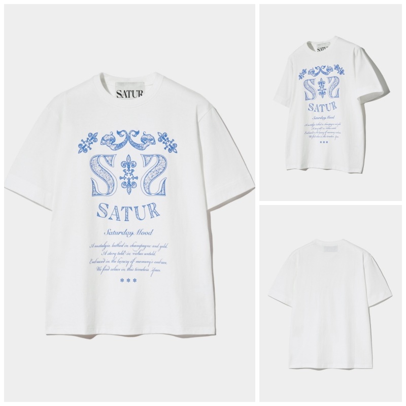 【SATUR】 CLASSY NOSTALGIA VINTAGE GRAPHIC T-SHIRT : CLEAN WHITE