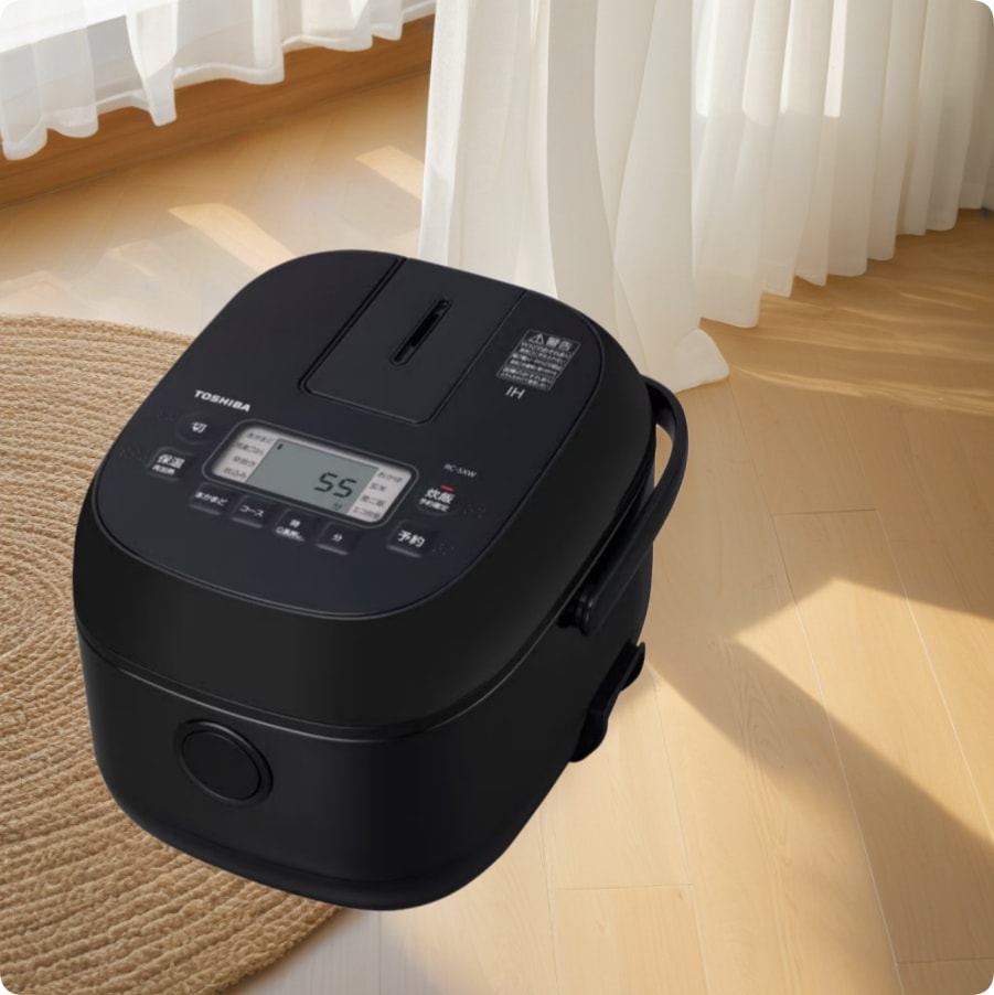 IH炊飯器 3合炊き 備長炭ダイヤモンド釜 ブラック RC-5XW（K）