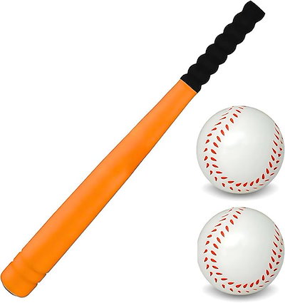 他サイト： 子供用スポンジバット 安心・安全EVA素材軽量x高弾性でよく飛ぶ＆飽きずに遊べる野球 スポンジボール 2個付き セット バッティング おもちゃ(オレンジ)の商品画像