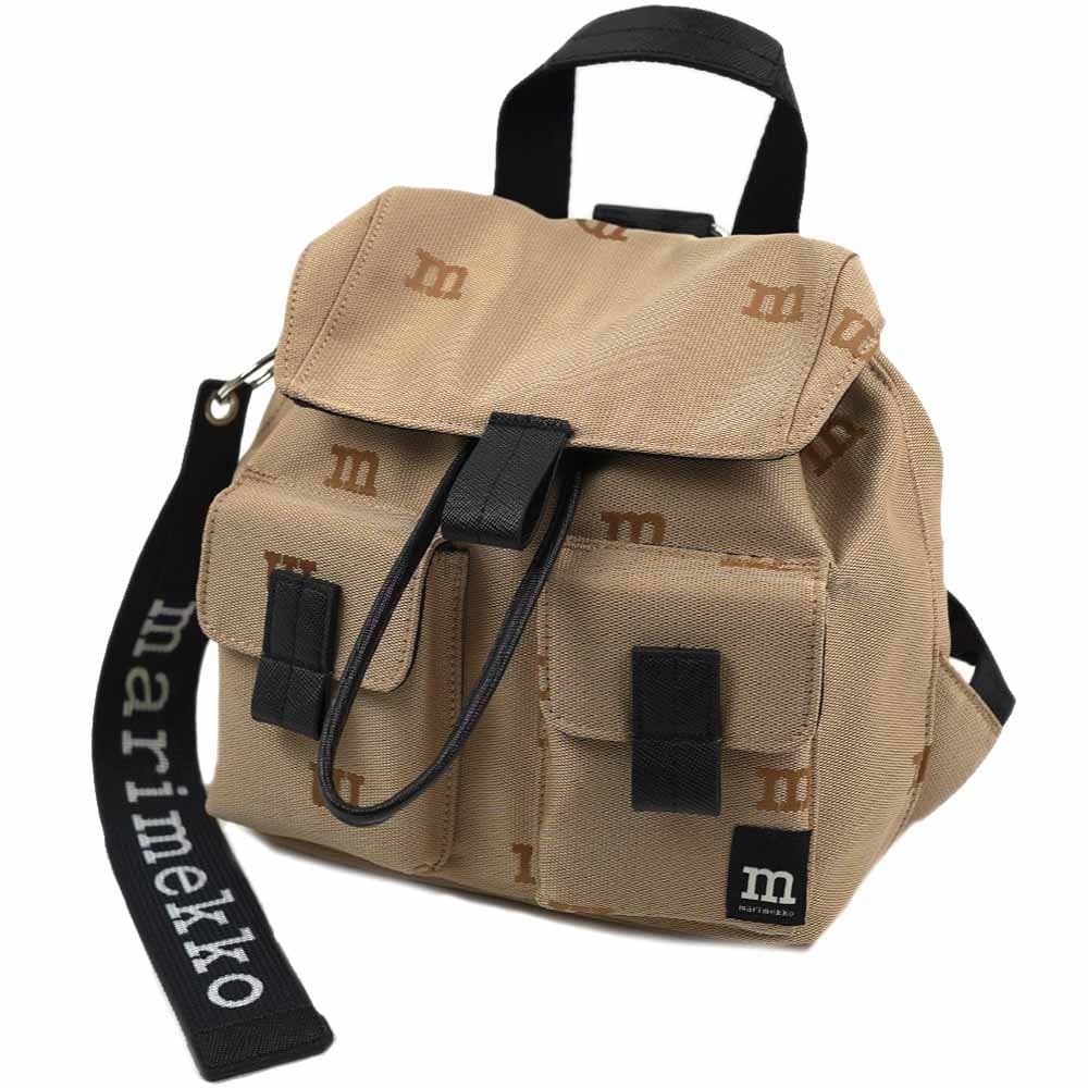 マリメッコ リュックサック バックパック 小さめ ロゴ 花柄 レディース ブラック×ブラウン marimekko Everything M-Logo Backpack S 091681 893 13,651円