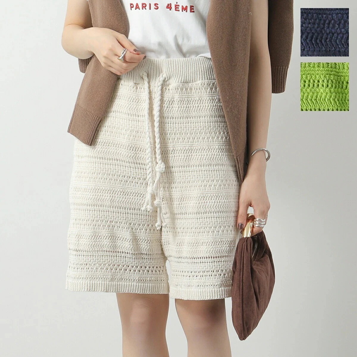 ATOMOFACTORY アトモファクトリー ハーフパンツ PE24AFU04 レディース イタリア製 ニット セットアップ可能 カラー3色