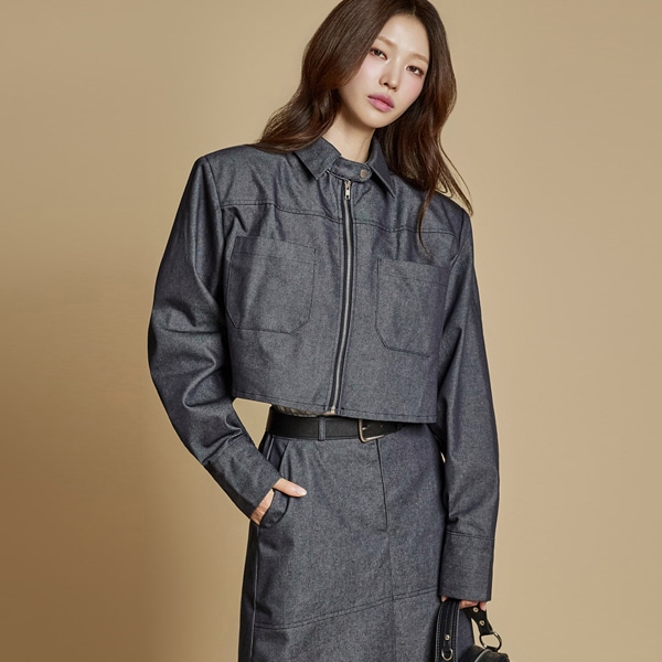 J2812 クロップ パッド ジャンパー