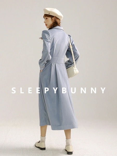 スリーピーラビット コーデュロイ ドレス レトロ スーツの襟
