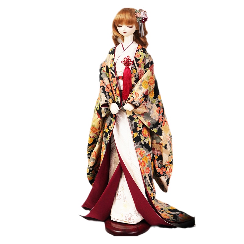 BJD 1/6 1/4 1/3 1/2 ドール服 着物セット 和風振袖 花魁 弥月軽歌 YOSD/MSD/SD/SD17/70cm/1/2サイズ球体関節人形用衣装セット
