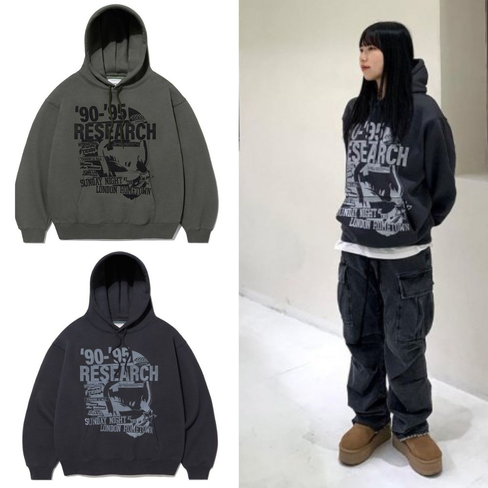 [韓国限定販売]リサーチパーカー 韓国ファッション 起毛 フードTシャツ スウェットパーカー 韓国の人気フード レディース フード Tシャツ 秋のフード付きTシャツ 韓国の人気商品