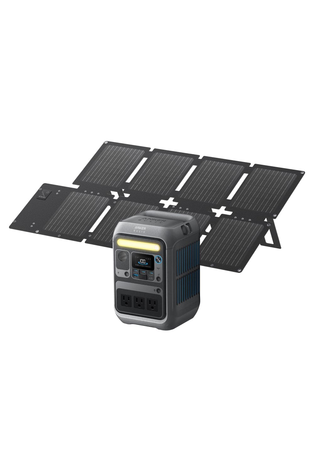 Anker Solix C300 Portable Power Station with Solix PS60 Compact Portable Solar Panel 288Whポータブル電源と60