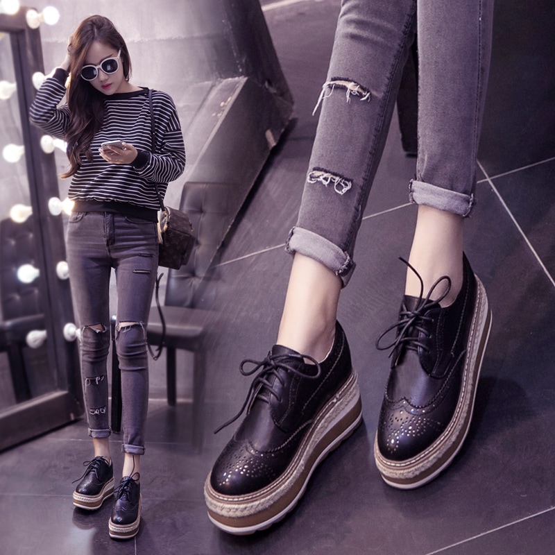 厚底レースアップシューズ オジ靴 オックスフォードシューズ 厚底靴 厚底スニーカー 厚底シューズ