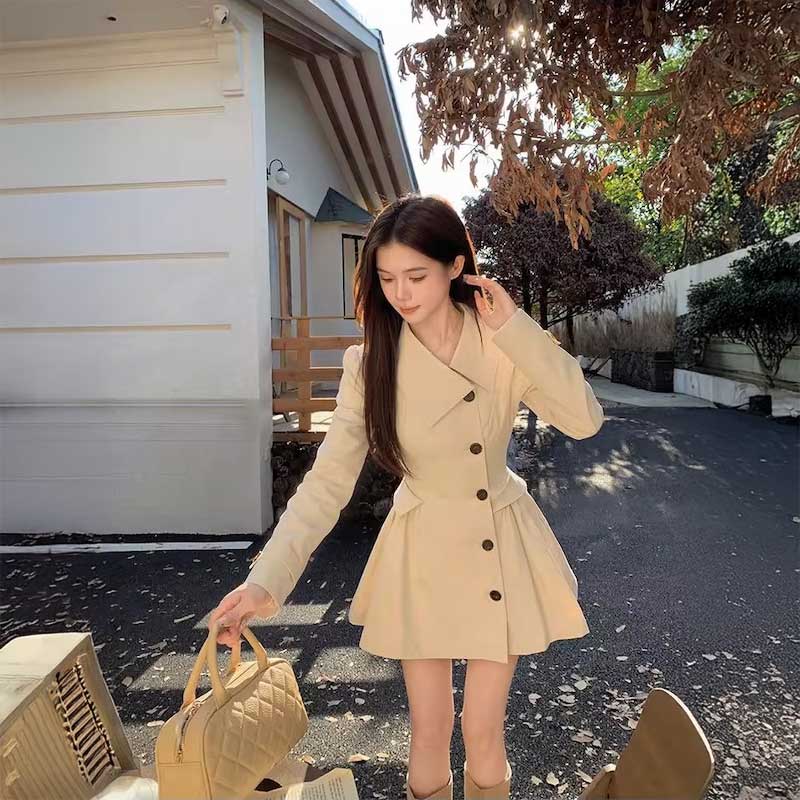 韓国 長袖セクシーシルエットトップスサイドカジュアルファッション系ベースボールサイズフル 2025秋冬 かわいい アウター ブルゾンお出かけ レディース