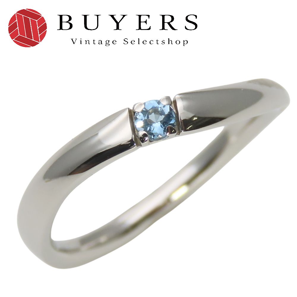 中古 リング・指輪 Pt950 アクアマリン 約3.69g ジュエリー 誕生石 シンプル レディース 女性