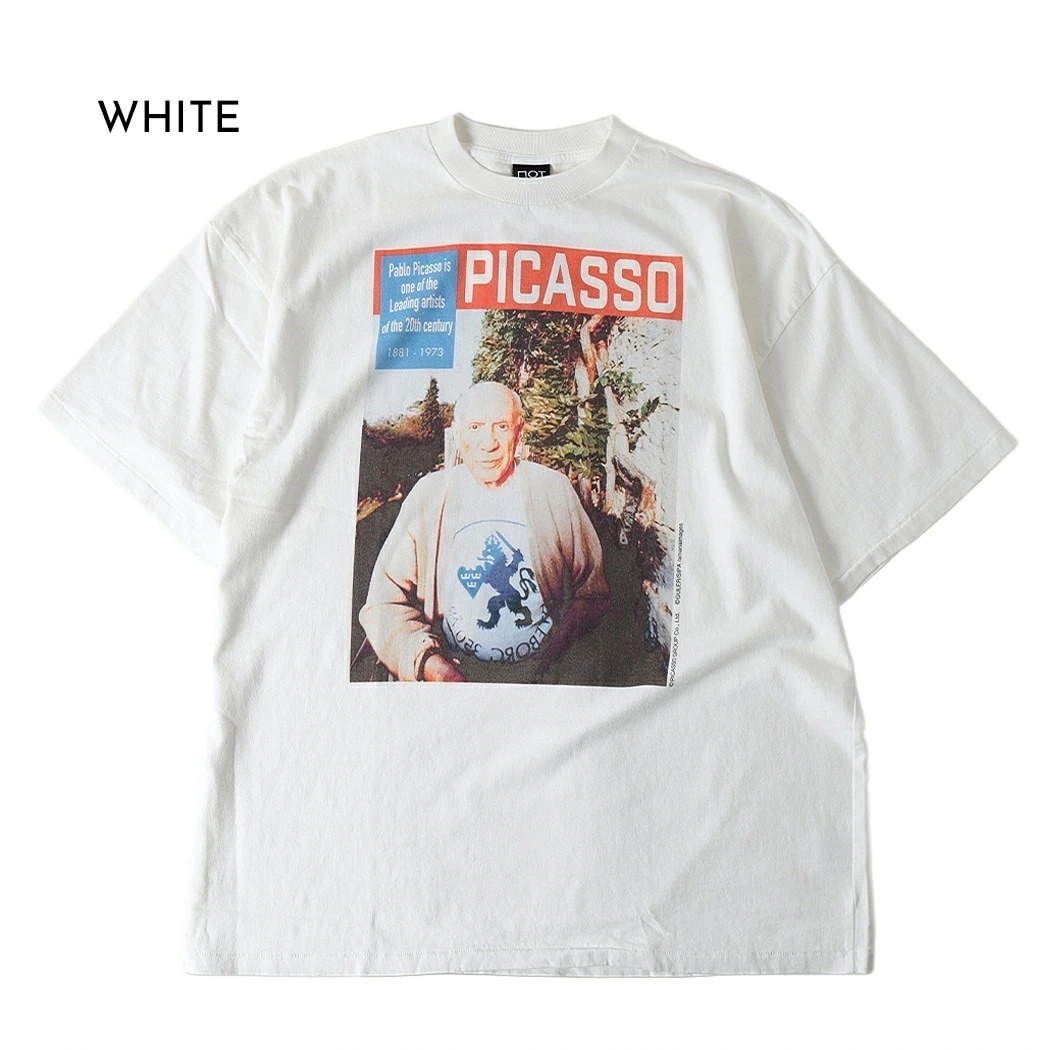 NOT OEM ノット オーイーエム ピカソ Tシャツ Picasso one of the Leading artists Tee BLACK WHITE TEE ( メンズ レディース 黒 白 ホ